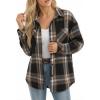 image:imageMANGOPOP YearRound Flannel Shirt for Women  Lightweight Oversized Long Sleeve Button Down Plaid for Effortless LayeringBlack Yellow Plaid
