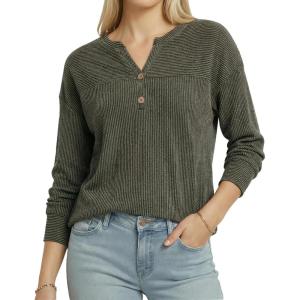 image:imageMANGOPOP Tunic Tops for Women Loose Fit Dressy  Ribbed Henley VNeck Soft Smart Casual Top Work WeekendsArmy Green