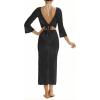 image:imageMANGOPOP 2 Piece Swimsuit Coverup for Women Crochet Bathing Suit Cover Up Set for Beach Pool VacationBlack