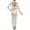 image:imageMANGOPOP 2 Piece Swimsuit Coverup for Women Crochet Bathing Suit Cover Up Set for Beach Pool VacationWhite