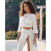 image:imageMANGOPOP 2 Piece Swimsuit Coverup for Women Crochet Bathing Suit Cover Up Set for Beach Pool VacationWhite