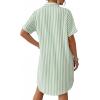image:imageMANGOPOP Swimsuit Coverup for Women Striped Bathing Suit Cover Up Button Down Shirt Beach Cover Ups Dress 2026 Summer OutfitsGreen