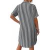 image:imageMANGOPOP Swimsuit Coverup for Women Striped Bathing Suit Cover Up Button Down Shirt Beach Cover Ups Dress 2026 Summer OutfitsNavy Blue