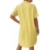 image:imageMANGOPOP Swimsuit Coverup for Women Striped Bathing Suit Cover Up Button Down Shirt Beach Cover Ups Dress 2026 Summer OutfitsYellow