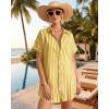 image:imageMANGOPOP Swimsuit Coverup for Women Striped Bathing Suit Cover Up Button Down Shirt Beach Cover Ups Dress 2026 Summer OutfitsYellow