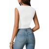 image:imageMANGOPOP Womens Boat Neck Double Lined Bodysuits Cap Sleeve Thong Basic Tank Body Suit Fitted Going Out Tops 202602 White
