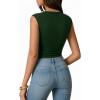 image:imageMANGOPOP Womens Boat Neck Double Lined Bodysuits Cap Sleeve Thong Basic Tank Body Suit Fitted Going Out Tops 2026Deep Green