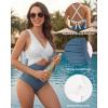 image:imageMANGOPOP Womens One Piece Swimsuits Tummy Control Cutout High Waisted Bathing Suits Tie Back Swim Suits 2026 Beach ClothesAblackandwhite Stripes