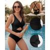 image:imageMANGOPOP Womens One Piece Swimsuits Tummy Control Cutout High Waisted Bathing Suits Tie Back Swim Suits 2026 Beach ClothesBblack