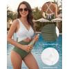 image:imageMANGOPOP Womens One Piece Swimsuits Tummy Control Cutout High Waisted Bathing Suits Tie Back Swim Suits 2026 Beach ClothesGreenandwhite Stripes