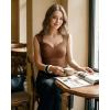 image:imageMANGOPOP Womens Sweetheart Neck Sleeveless Thong Bodysuit Sexy Mesh Ruched Double Lined Tank Top Body Suits Going Out TopsBrown