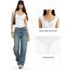 image:imageMANGOPOP Womens Sweetheart Neckline Thong Bodysuit Ruched V Neck Tank Top Body Suits Double Lined Sleeveless Going Out TopsA02 White