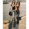 image:imageMANGOPOP Womens Sweetheart Neckline Thong Bodysuit Ruched V Neck Tank Top Body Suits Double Lined Sleeveless Going Out TopsCoffee