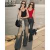 image:imageMANGOPOP Womens Sweetheart Neckline Thong Bodysuit Ruched V Neck Tank Top Body Suits Double Lined Sleeveless Going Out TopsRed