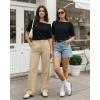 image:imageMANGOPOP Womens Boat Neck Half Sleeve Bodysuit 34 Sleeve Sexy Body Suit Casual Versatile One Shoulder Going Out Shirts TopsBlack