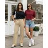 image:imageMANGOPOP Womens Boat Neck Half Sleeve Bodysuit 34 Sleeve Sexy Body Suit Casual Versatile One Shoulder Going Out Shirts TopsBurgundy
