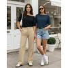 image:imageMANGOPOP Womens Boat Neck Half Sleeve Bodysuit 34 Sleeve Sexy Body Suit Casual Versatile One Shoulder Going Out Shirts TopsDeep Blue