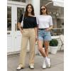 image:imageMANGOPOP Womens Boat Neck Half Sleeve Bodysuit 34 Sleeve Sexy Body Suit Casual Versatile One Shoulder Going Out Shirts TopsWhite