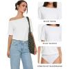 image:imageMANGOPOP Womens Boat Neck Half Sleeve Bodysuit 34 Sleeve Sexy Body Suit Casual Versatile One Shoulder Going Out Shirts TopsWhite