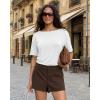 image:imageMANGOPOP Womens Boat Neck Half Sleeve Bodysuit 34 Sleeve Sexy Body Suit Casual Versatile One Shoulder Going Out Shirts TopsWhite
