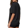 image:imageMANGOPOP Half Sleeve Oversized Tops for Women V Neck Loose Fit Casual Summer Trendy Gym Workout T Shirt Tops 2026Black