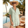image:imageMANGOPOP Swimsuit Coverup for Women Striped Bathing Suit Cover Up Button Down Shirt Beach Cover Ups Dress 2026 Summer OutfitsA2green