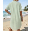 image:imageMANGOPOP Swimsuit Coverup for Women Striped Bathing Suit Cover Up Button Down Shirt Beach Cover Ups Dress 2026 Summer OutfitsA2green