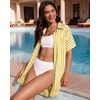 image:imageMANGOPOP Swimsuit Coverup for Women Striped Bathing Suit Cover Up Button Down Shirt Beach Cover Ups Dress 2026 Summer OutfitsA4yellow