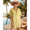 image:imageMANGOPOP Swimsuit Coverup for Women Striped Bathing Suit Cover Up Button Down Shirt Beach Cover Ups Dress 2026 Summer OutfitsA4yellow