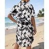 image:imageMANGOPOP Swimsuit Coverup for Women Striped Bathing Suit Cover Up Button Down Shirt Beach Cover Ups Dress 2026 Summer OutfitsBlack Floral