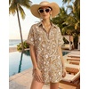 image:imageMANGOPOP Swimsuit Coverup for Women Striped Bathing Suit Cover Up Button Down Shirt Beach Cover Ups Dress 2026 Summer OutfitsKhaki Paisley