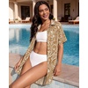 image:imageMANGOPOP Swimsuit Coverup for Women Striped Bathing Suit Cover Up Button Down Shirt Beach Cover Ups Dress 2026 Summer OutfitsKhaki Paisley
