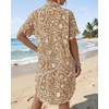 image:imageMANGOPOP Swimsuit Coverup for Women Striped Bathing Suit Cover Up Button Down Shirt Beach Cover Ups Dress 2026 Summer OutfitsKhaki Paisley