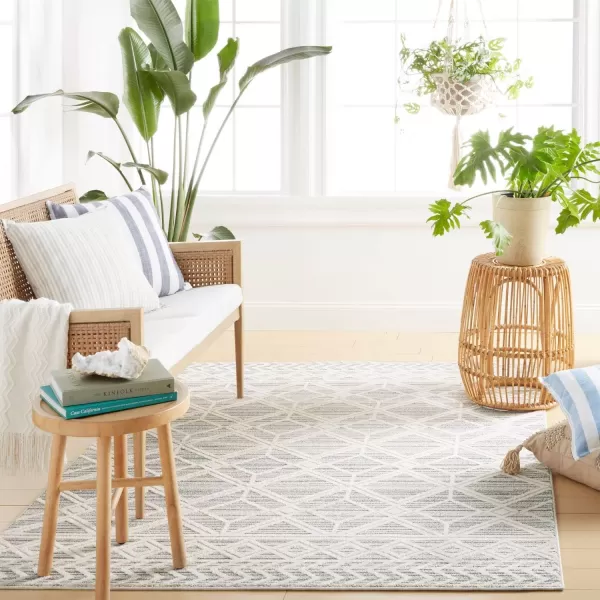 Brookstone Aurora Bohemian Geometric IndoorOutdoor High Performance Area Rug BeigeIvory 710x102BeigeIvory