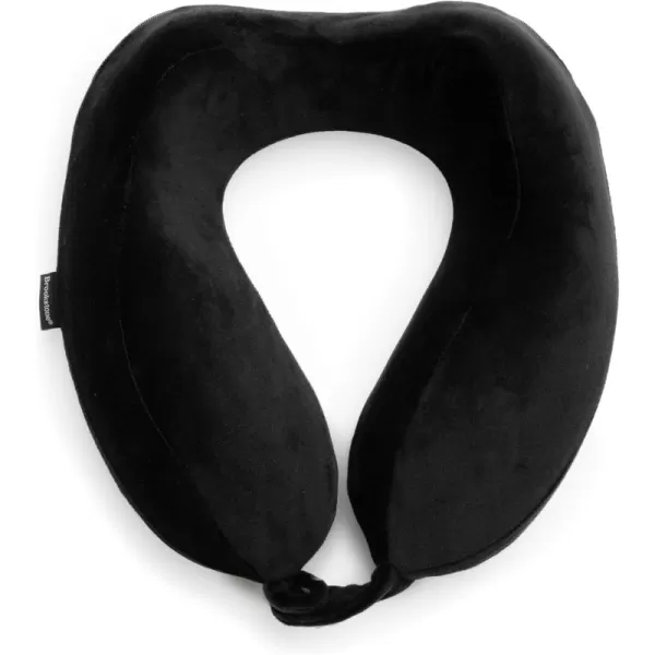 Brookstone Contoured Memory Foam Head and Neck Travel Pillow Ergonomic and Lightweight OliveBlack