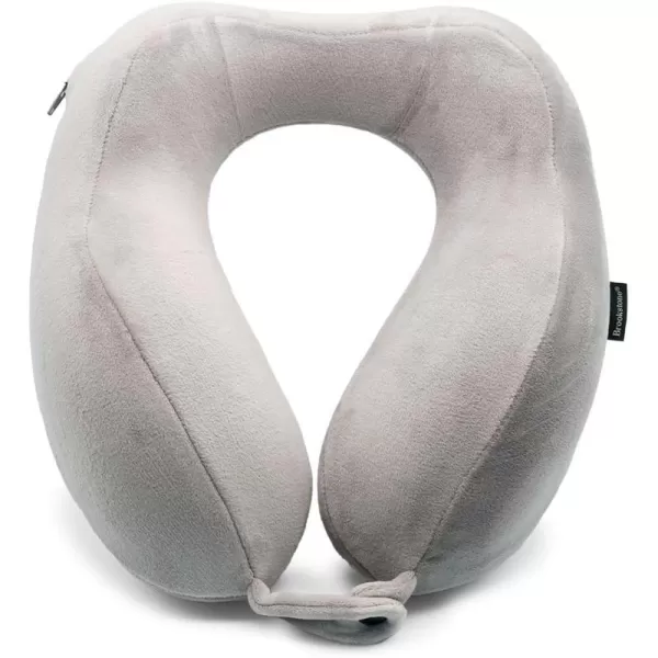 Brookstone Contoured Memory Foam Head and Neck Travel Pillow Ergonomic and Lightweight OliveGrey