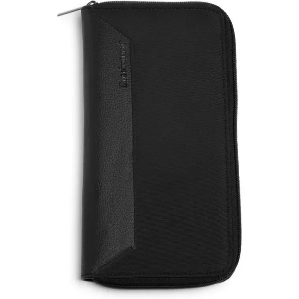 Brookstone Travel Wallet  RFIDBlocking Passport Organizer with Zipper  Document Card Holder Cover Case for Men and Women Size One Size BlackBlack