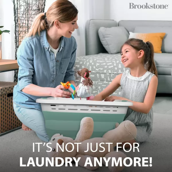 BROOKSTONE 1 UNIT 11 GALLONS  OUR LARGEST BASKET EVER 24quot Collapsible Laundry Basket Comfort NonSlip Grip Handles Minimalist Space Saving Design Portable PopUp Hamper BPA FREEMint