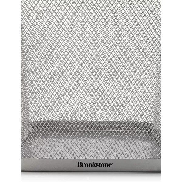 Brookstone BKH1461 3 Pack Metallic Mesh Wastebasket for Office ampamp Home Open Top Under Desk Trash Can Lightweight ampamp Sturdy Recycling Bin Standard SilverSilver