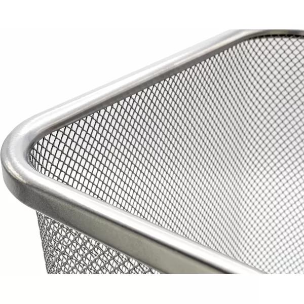 Brookstone BKH1461 3 Pack Metallic Mesh Wastebasket for Office ampamp Home Open Top Under Desk Trash Can Lightweight ampamp Sturdy Recycling Bin Standard SilverSilver