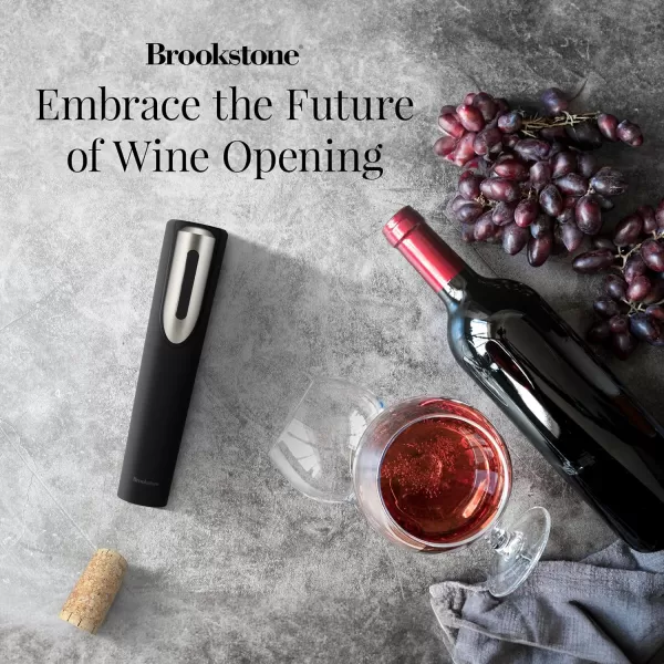 Brookstone Electric Wine Opener ampamp Foil Cutter with Stand Automatic Wine Bottle Opener Battery Operated Corkscrew Opener Kitchen Wine Gifts for Men