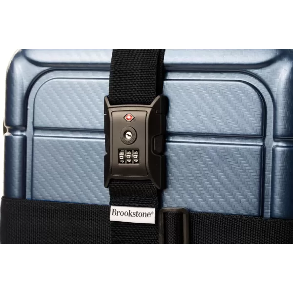 Brookstone Luggage Strap  2in1 Cross Luggage Suitcase Belt with Buckle and TSAApproved Keyless 3Digit Combination Lock Size One Size BlueBlack