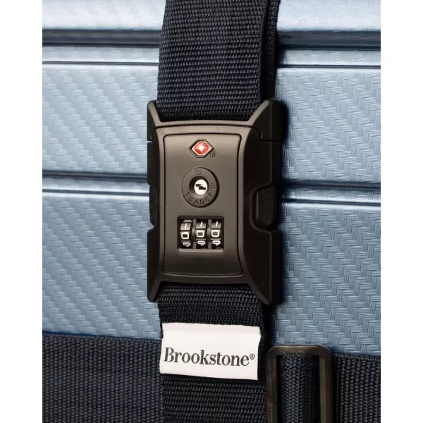 Brookstone Luggage Strap  2in1 Cross Luggage Suitcase Belt with Buckle and TSAApproved Keyless 3Digit Combination Lock Size One Size BlueBlue