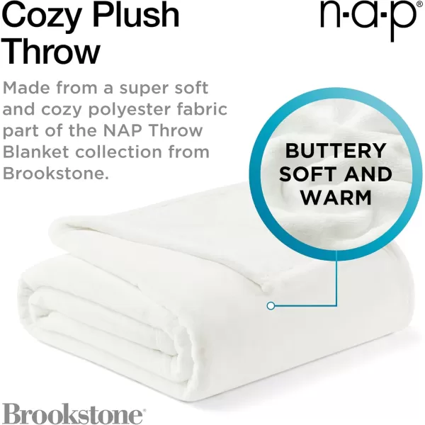 Brookstone Nap Plush Throw Blanket for Couch  Warm ampamp Super Soft Blanket with Unmatched Heavy Dense and UltraComfy Throw  Luxurious Drape for Mom Cozying Up on a Sofa Chair  BlueWhite