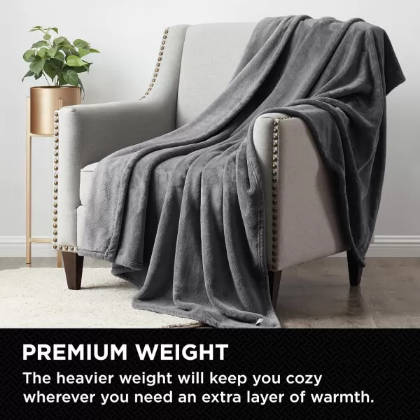 Brookstone Nap Plush Throw Blanket for Couch  Warm ampamp Super Soft Blanket with Unmatched Heavy Dense and UltraComfy Throw  Luxurious Drape for Mom Cozying Up on a Sofa Chair  BlueSilver