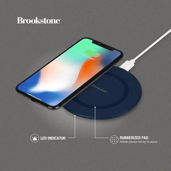 Brookstone 5W QiCertified Wireless Charger for iPhone SE 11 11 Pro 11 Pro Max XR XS XS Max X 8 8 Plus AirPods Samsung Galaxy S10 S10 S10e S9 S9 Note10 Note10 BlueBrookstone 5W QiCertified Wireless Charger for iPhone SE 11 11 Pro 11 Pro Max XR XS XS Max X 8 8 Plus AirPods Samsung Galaxy S10 S10 S10e S9 S9 Note10 Note10 Blue