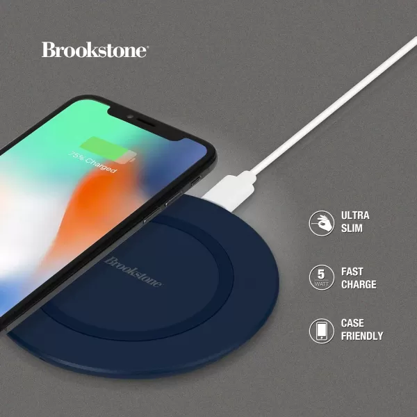 Brookstone 5W QiCertified Wireless Charger for iPhone SE 11 11 Pro 11 Pro Max XR XS XS Max X 8 8 Plus AirPods Samsung Galaxy S10 S10 S10e S9 S9 Note10 Note10 BlueBrookstone 5W QiCertified Wireless Charger for iPhone SE 11 11 Pro 11 Pro Max XR XS XS Max X 8 8 Plus AirPods Samsung Galaxy S10 S10 S10e S9 S9 Note10 Note10 Blue