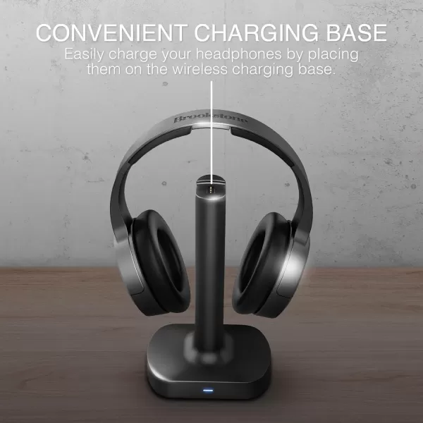 Brookstone AirPhones Wireless RF Over Ear Headphones with Wireless Transmitting AudioCharging Dock 10 Hrs Playtime Deep Bass 40mm Driver Comfortable EarPads for TVs PhonesBrookstone AirPhones Wireless RF Over Ear Headphones with Wireless Transmitting AudioCharging Dock 10 Hrs Playtime Deep Bass 40mm Driver Comfortable EarPads for TVs Phones