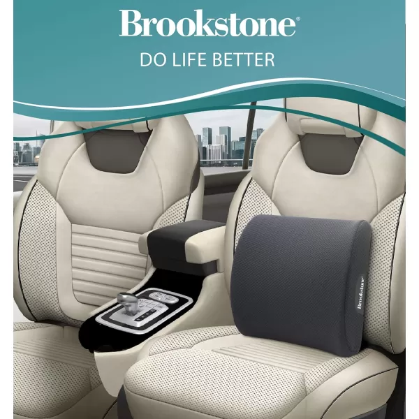 Brookstone BK1209  Luxurious Lumbar Support Pillow for Car or Office Chair Back Cushion with Premium Grade Memory Foam Breathable and Washable Cover Adjustable StrapBrookstone BK1209  Luxurious Lumbar Support Pillow for Car or Office Chair Back Cushion with Premium Grade Memory Foam Breathable and Washable Cover Adjustable Strap