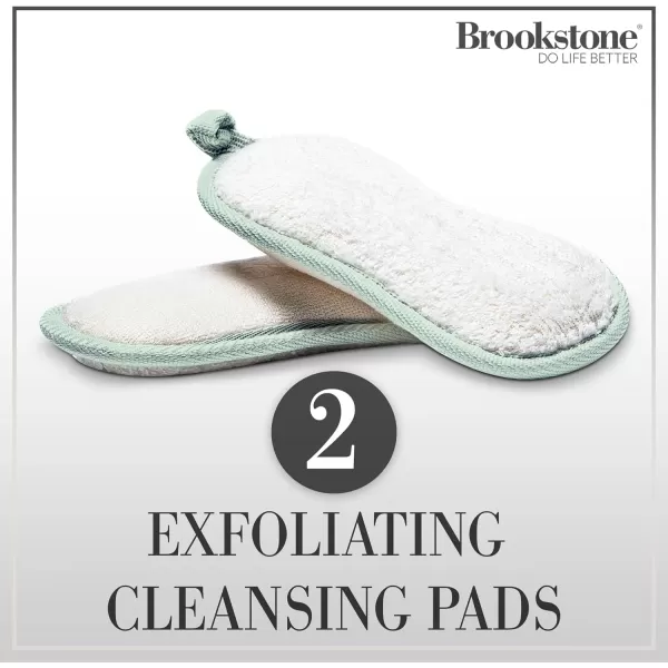 Brookstone Bamboo Body Scrubber 2Pack  Natural Loofah for Exfoliating and Body Wash Ideal Shower and Bath Accessory MintMint